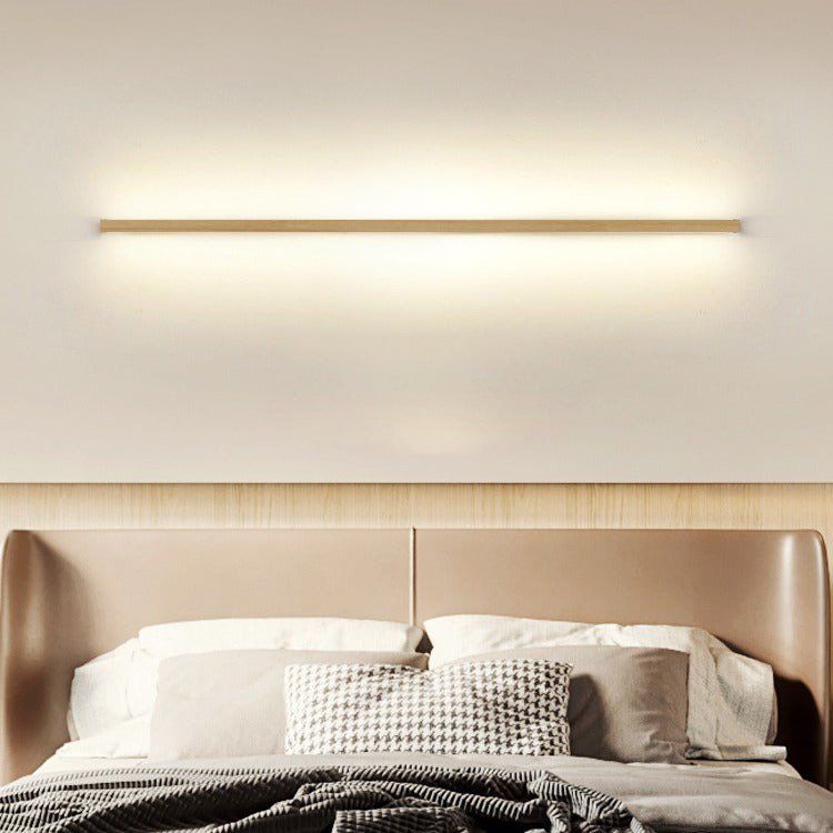 Lampada da parete LED a striscia in legno massello giapponese semplice