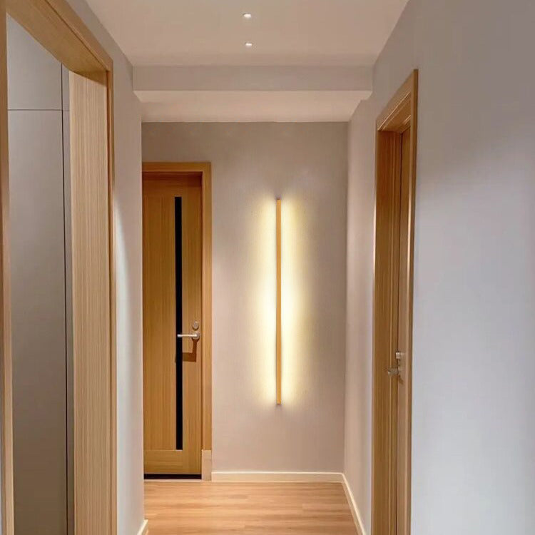 Lampada da parete LED a striscia in legno massello giapponese semplice