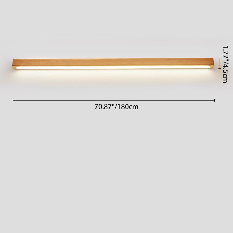 Lampada da parete LED a striscia in legno massello giapponese semplice