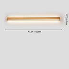 Lampada da parete LED a striscia in legno massello giapponese semplice