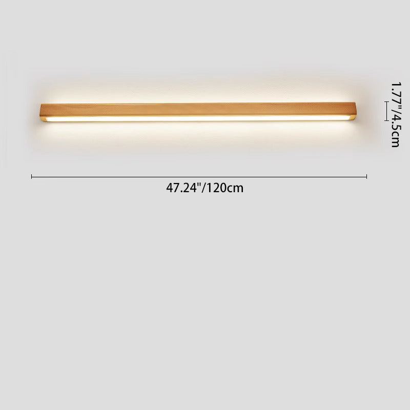 Lampada da parete LED a striscia in legno massello giapponese semplice