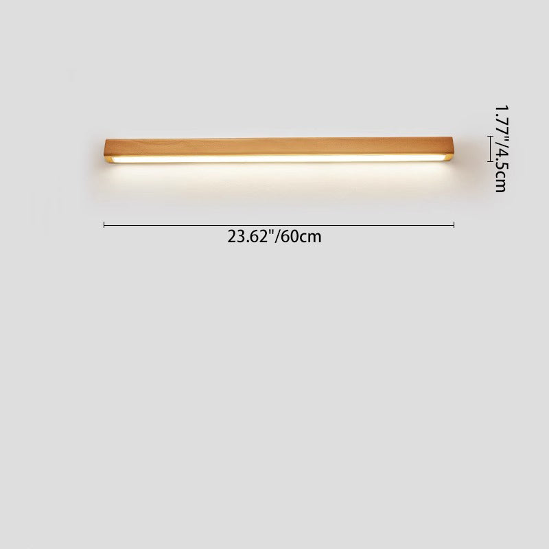 Lampada da parete LED a striscia in legno massello giapponese semplice
