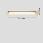 Lampada da parete LED a striscia in legno massello giapponese semplice