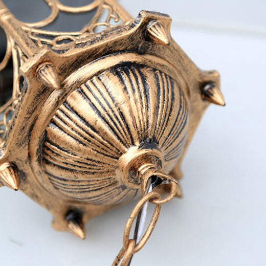 Lampada a Sospensione Tradizionale Vintage Impermeabile a Colonna Esagonale in Alluminio Acrilico con 1 Luce per Esterni