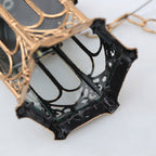 Lampada a Sospensione Tradizionale Vintage Impermeabile a Colonna Esagonale in Alluminio Acrilico con 1 Luce per Esterni