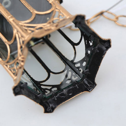 Lampada a Sospensione Tradizionale Vintage Impermeabile a Colonna Esagonale in Alluminio Acrilico con 1 Luce per Esterni