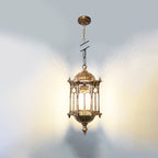 Lampada a Sospensione Tradizionale Vintage Impermeabile a Colonna Esagonale in Alluminio Acrilico con 1 Luce per Esterni