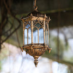 Lampada a Sospensione Tradizionale Vintage Impermeabile a Colonna Esagonale in Alluminio Acrilico con 1 Luce per Esterni