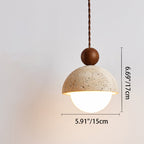 Tradizionale Giapponese Multi Orb Legno Massello Travertino 1-Luce Sospensione per Soggiorno
