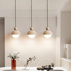 Tradizionale Giapponese Multi Orb Legno Massello Travertino 1-Luce Sospensione per Soggiorno