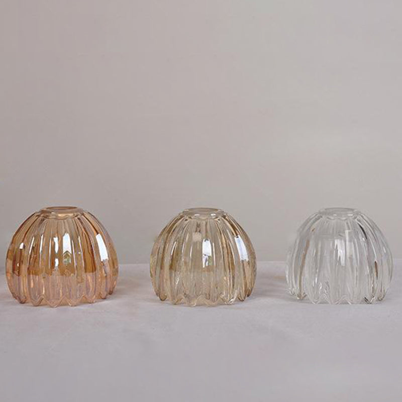 Sospensione in Vetro Fiori Rotonda Nordica Contemporanea in Ferro Ottone con 1 Luce per Soggiorno