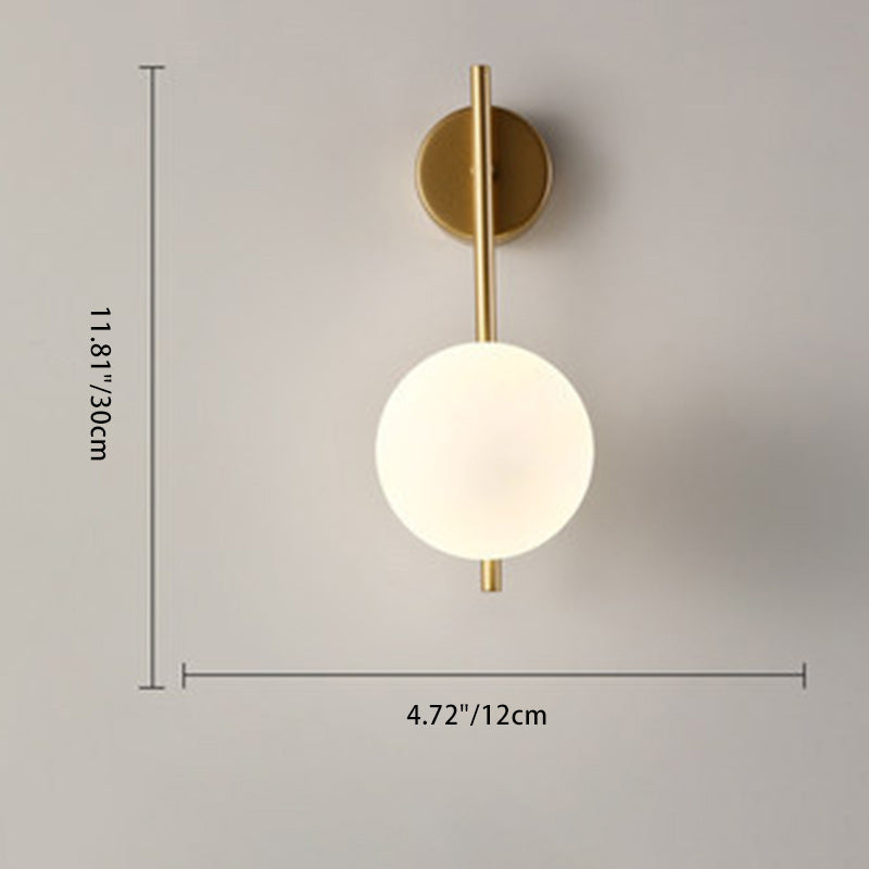 Applique in Ferro e Vetro Globe Nordico Contemporaneo a 1 Luce per Soggiorno