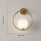 Applique in Ferro e Vetro Globe Nordico Contemporaneo a 1 Luce per Soggiorno