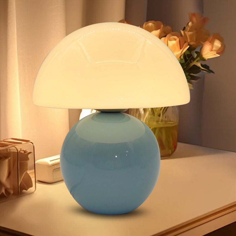 Lampada da Tavolo Ceramica Rotonda Nordic Contemporanea con 1 Luce per Soggiorno