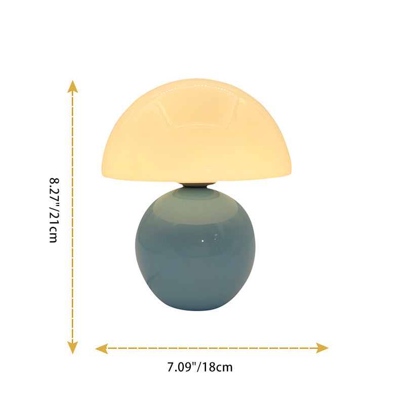 Lampada da Tavolo Ceramica Rotonda Nordic Contemporanea con 1 Luce per Soggiorno