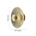 Applique da parete rotonda in vetro a strisce di ferro nordico contemporaneo con 1 luce per soggiorno