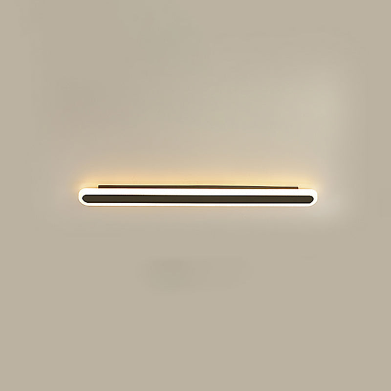 Lampada da parete LED in ferro e acrilico a linea lunga rettangolare minimalista moderna per soggiorno