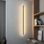 Lampada da parete LED in ferro e acrilico a linea lunga rettangolare minimalista moderna per soggiorno