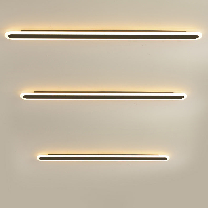 Lampada da parete LED in ferro e acrilico a linea lunga rettangolare minimalista moderna per soggiorno
