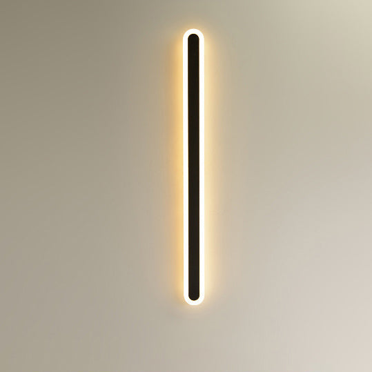 Lampada da parete LED in ferro e acrilico a linea lunga rettangolare minimalista moderna per soggiorno