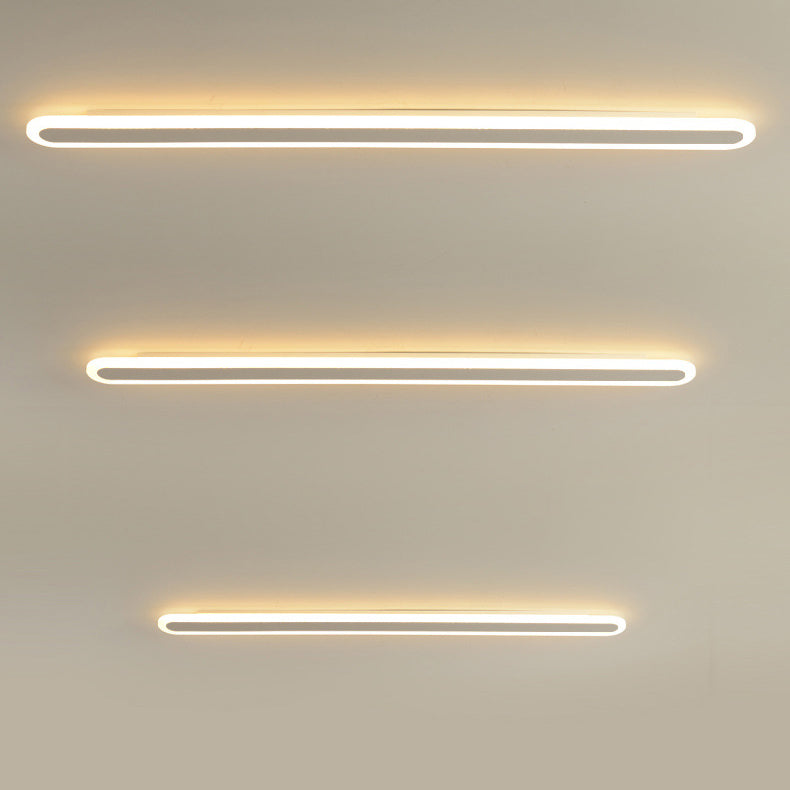 Lampada da parete LED in ferro e acrilico a linea lunga rettangolare minimalista moderna per soggiorno