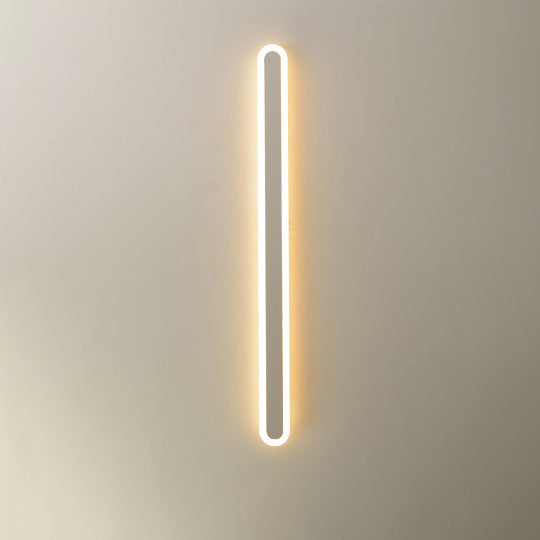 Lampada da parete LED in ferro e acrilico a linea lunga rettangolare minimalista moderna per soggiorno