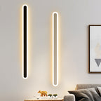 Lampada da parete LED in ferro e acrilico a linea lunga rettangolare minimalista moderna per soggiorno