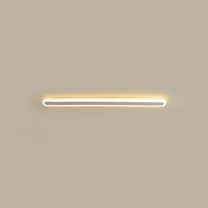 Lampada da parete LED in ferro e acrilico a linea lunga rettangolare minimalista moderna per soggiorno