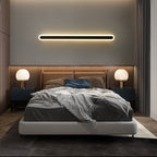 Lampada da parete LED in ferro e acrilico a linea lunga rettangolare minimalista moderna per soggiorno