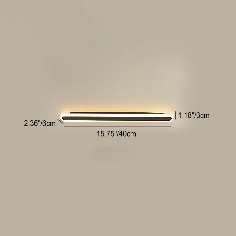 Lampada da parete LED in ferro e acrilico a linea lunga rettangolare minimalista moderna per soggiorno