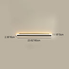 Lampada da parete LED in ferro e acrilico a linea lunga rettangolare minimalista moderna per soggiorno