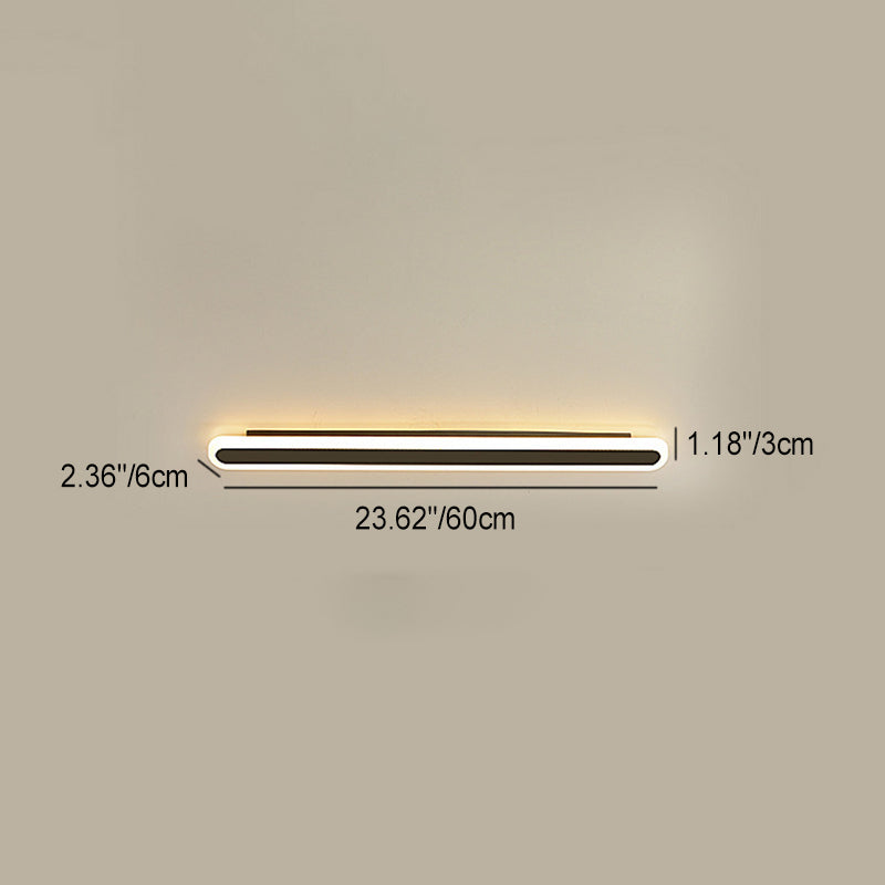 Lampada da parete LED in ferro e acrilico a linea lunga rettangolare minimalista moderna per soggiorno