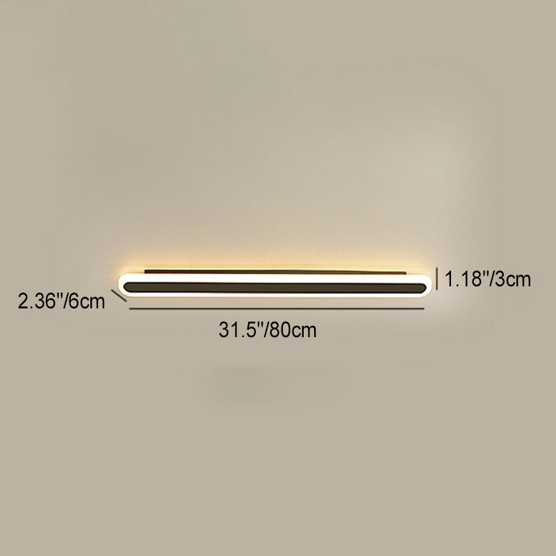 Lampada da parete LED in ferro e acrilico a linea lunga rettangolare minimalista moderna per soggiorno