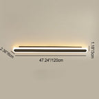 Lampada da parete LED in ferro e acrilico a linea lunga rettangolare minimalista moderna per soggiorno