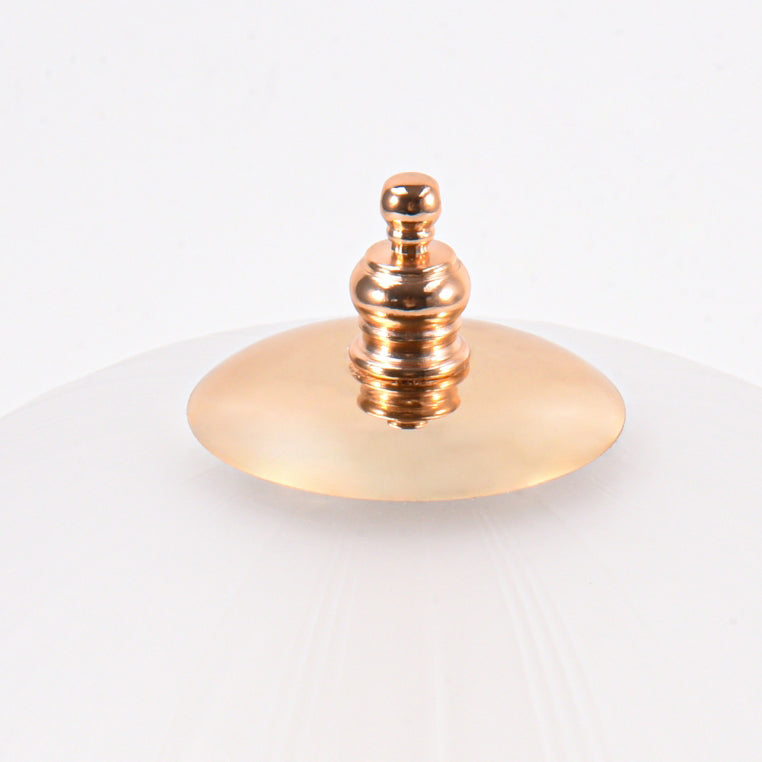 Lampada da Tavolo a 1 Luce con Base in Ceramica e Vetro a Forma di Globo Fiorito in Stile Nordico Contemporaneo per Camera da Letto