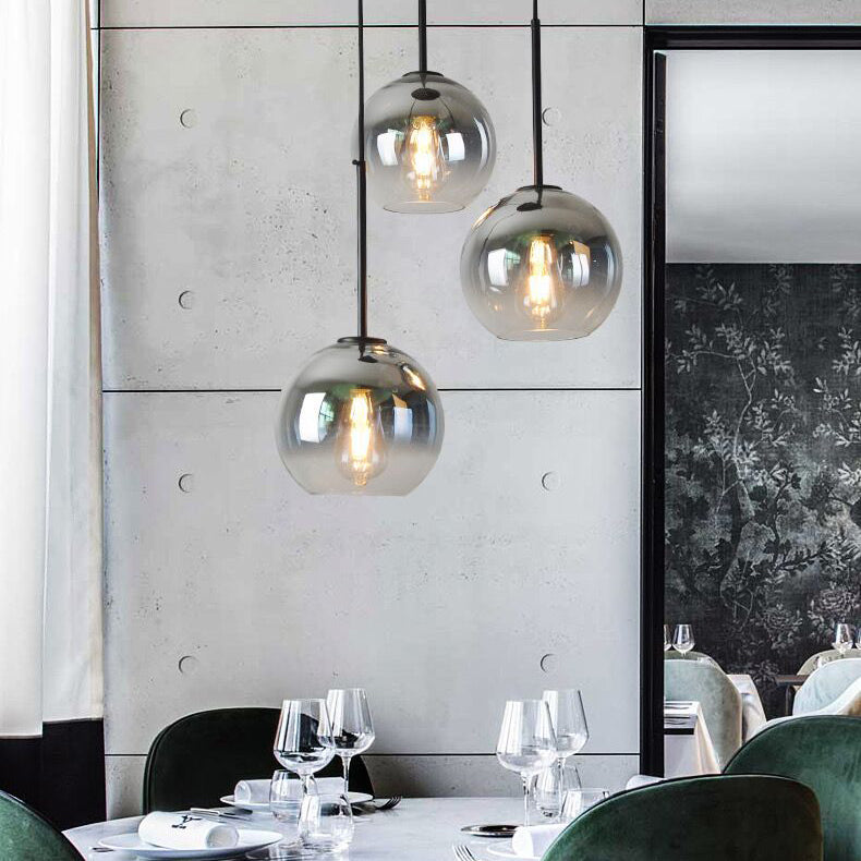 Sospensione in Vetro Gradiente di Lusso Moderno con Ombra a Globo per Sala da Pranzo