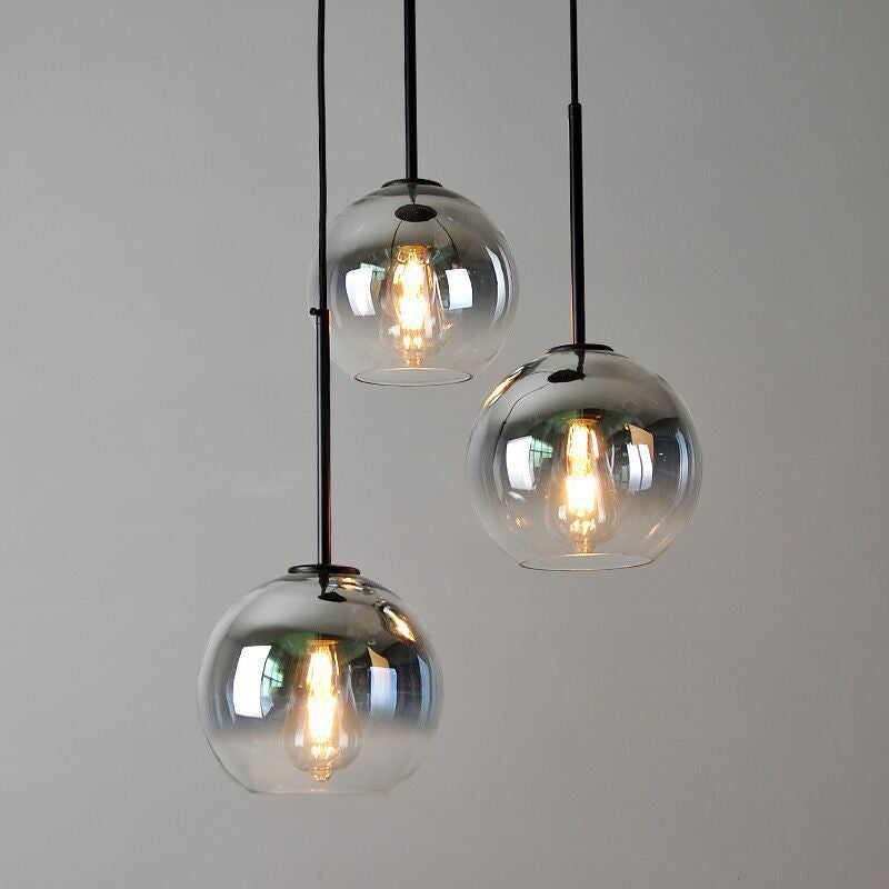Sospensione in Vetro Gradiente di Lusso Moderno con Ombra a Globo per Sala da Pranzo