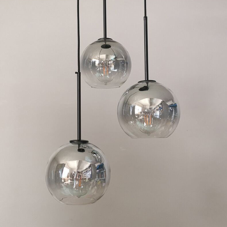 Sospensione in Vetro Gradiente di Lusso Moderno con Ombra a Globo per Sala da Pranzo
