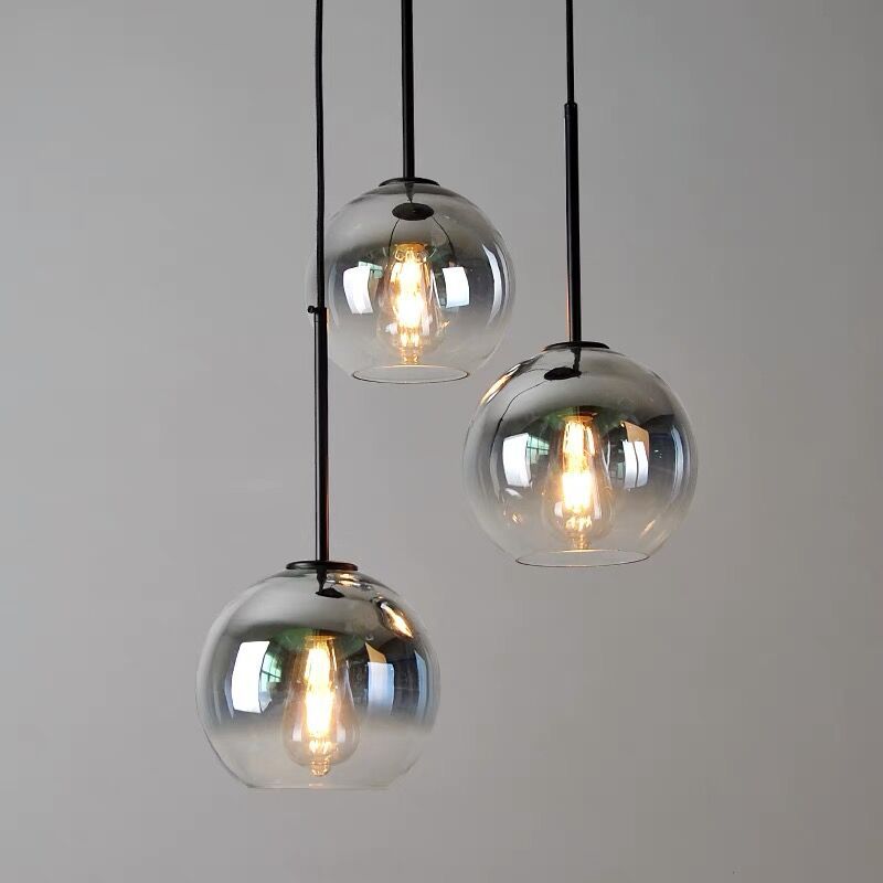 Sospensione in Vetro Gradiente di Lusso Moderno con Ombra a Globo per Sala da Pranzo