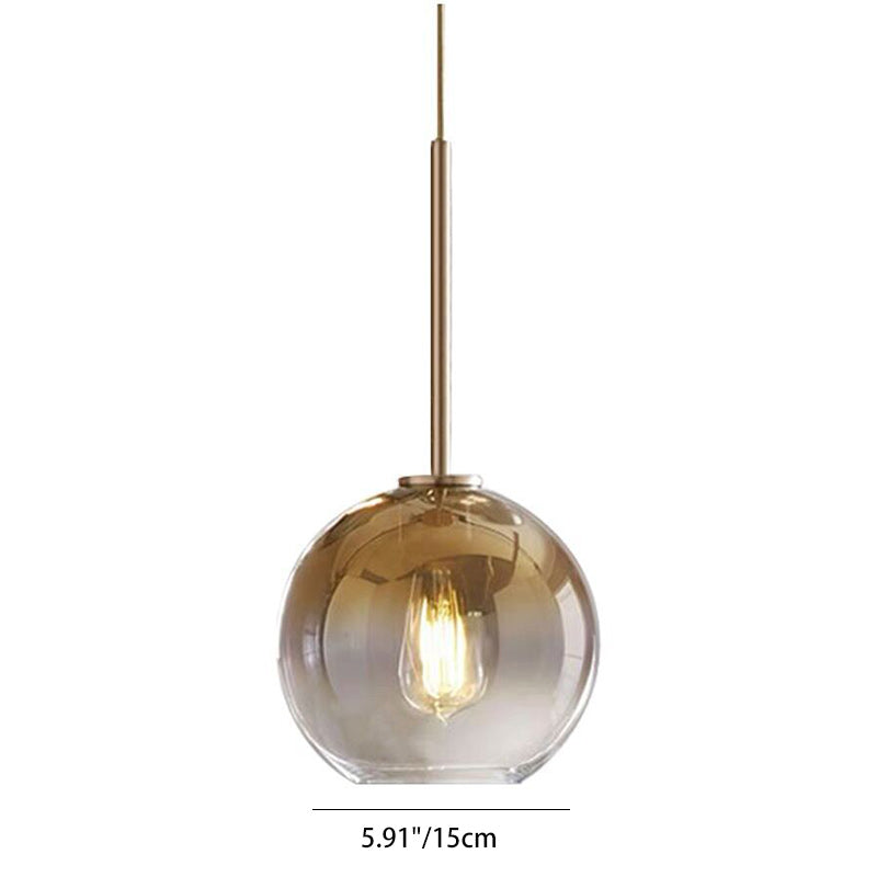 Sospensione in Vetro Gradiente di Lusso Moderno con Ombra a Globo per Sala da Pranzo