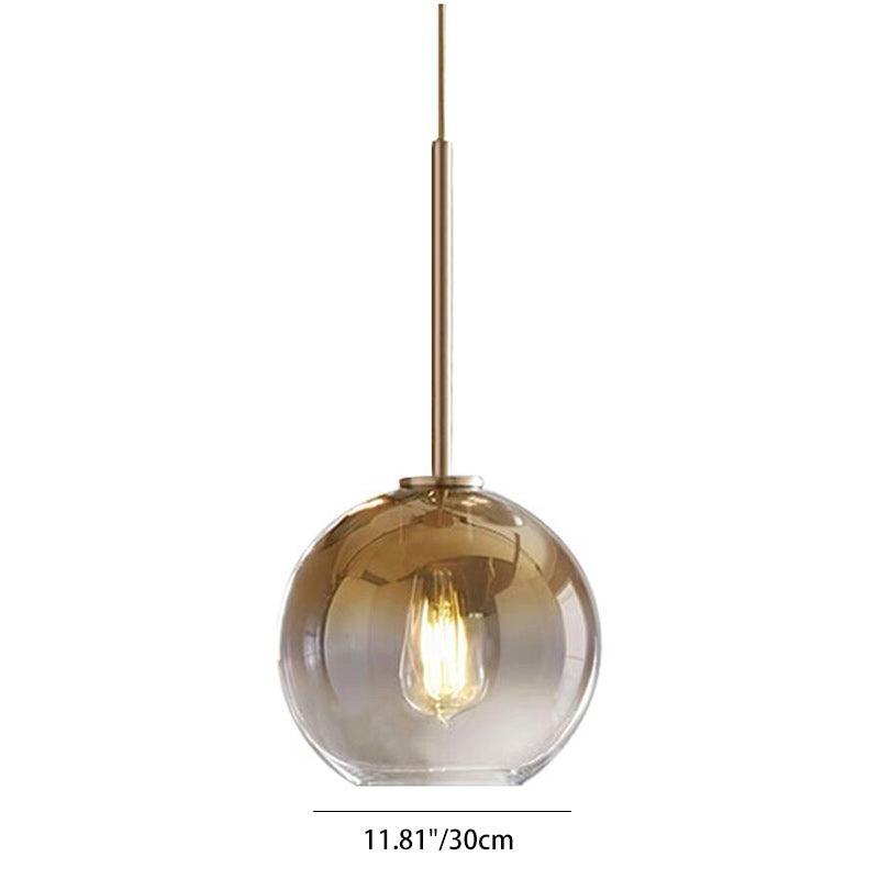 Sospensione in Vetro Gradiente di Lusso Moderno con Ombra a Globo per Sala da Pranzo