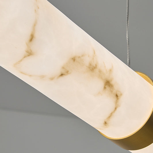 Lampada a sospensione LED cilindrica moderna di lusso in ferro testurizzato finto dolomite per isola da pranzo