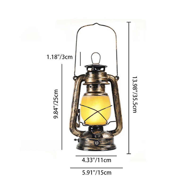Lampada da Tavolo Tradizionale Vintage Ricaricabile a Cilindro con Tubo Curvo Base a Disco in Ferro Acrilico LED per Camera da Letto