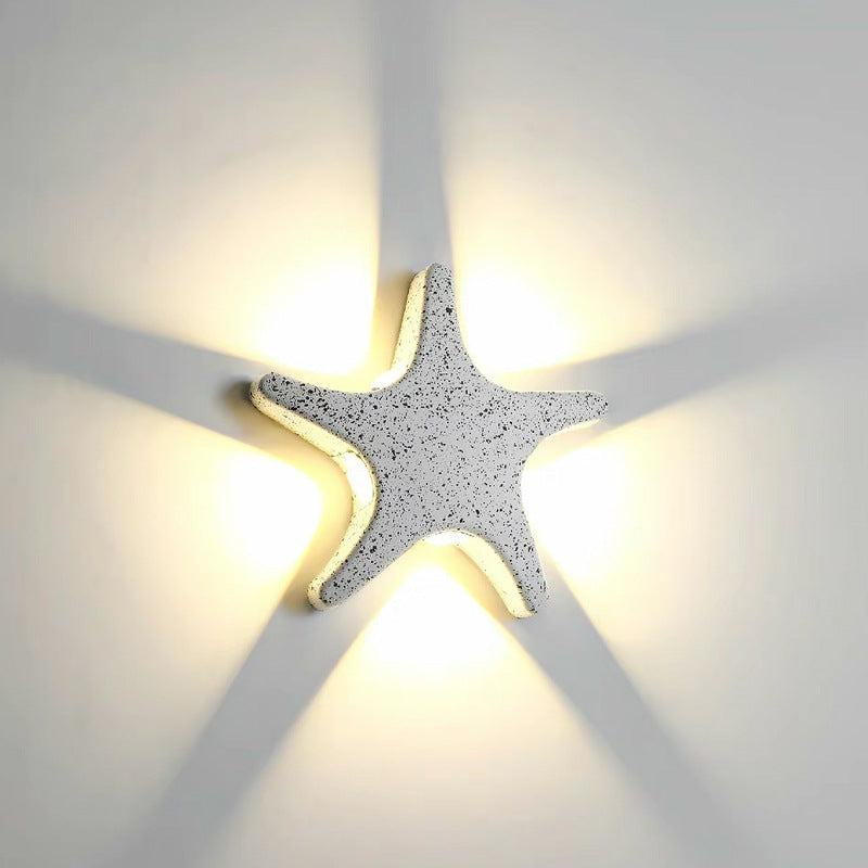 Lampada da Parete Esterno a LED Impermeabile in Alluminio pressofuso Creativa a Forma di Stella Marina per Patio