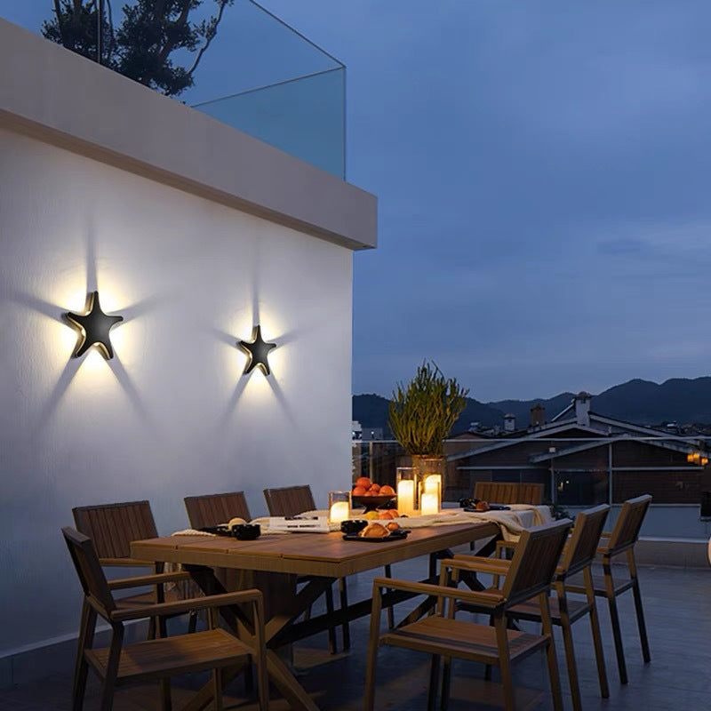 Lampada da Parete Esterno a LED Impermeabile in Alluminio pressofuso Creativa a Forma di Stella Marina per Patio