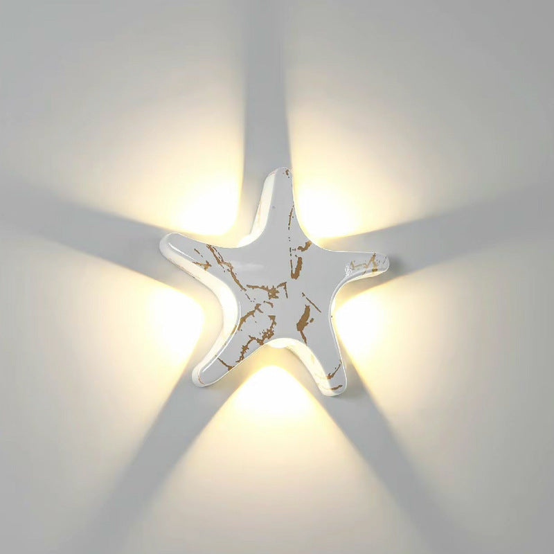 Lampada da Parete Esterno a LED Impermeabile in Alluminio pressofuso Creativa a Forma di Stella Marina per Patio