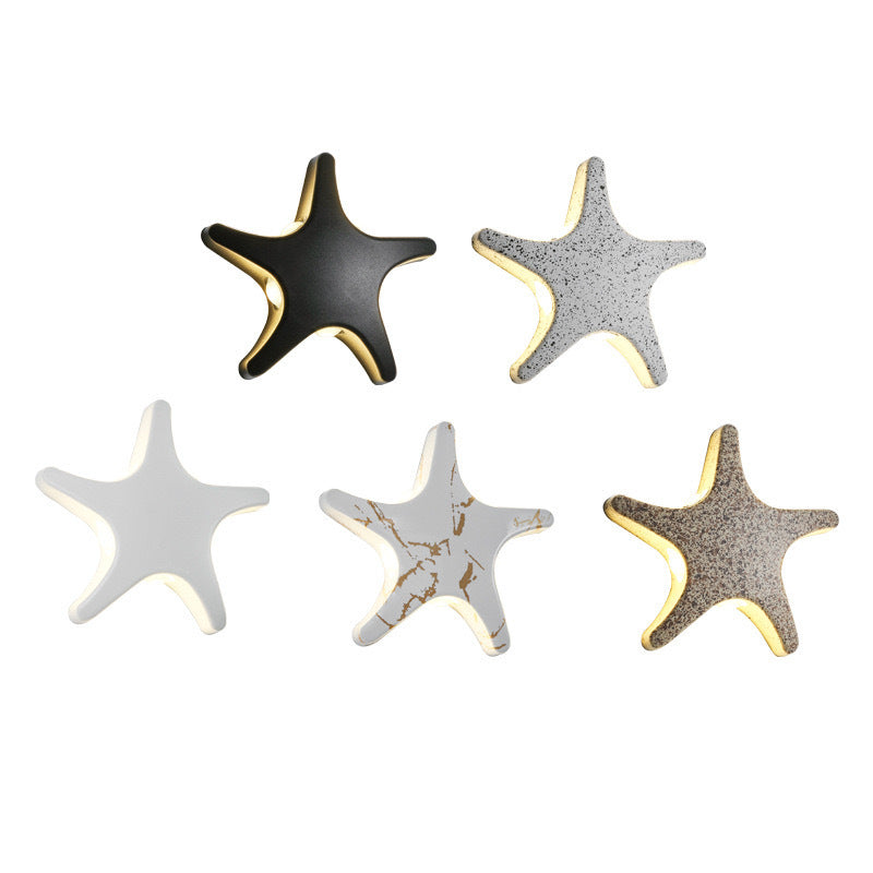 Lampada da Parete Esterno a LED Impermeabile in Alluminio pressofuso Creativa a Forma di Stella Marina per Patio