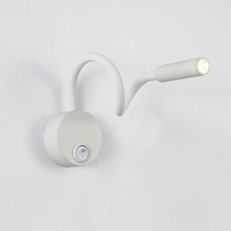 Lampada da Parete LED Flessibile a Forma di Tubo in Ferro Minimalista Moderna per Lettura, Sconces per Camera da Letto
