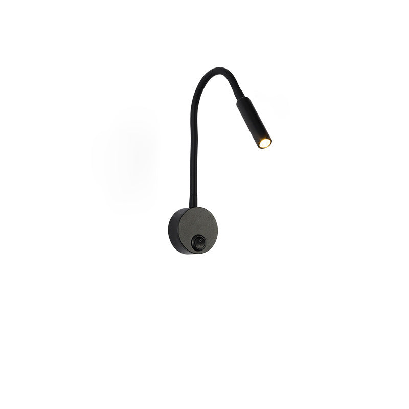 Lampada da Parete LED Flessibile a Forma di Tubo in Ferro Minimalista Moderna per Lettura, Sconces per Camera da Letto