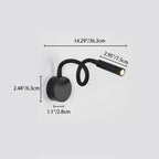 Lampada da Parete LED Flessibile a Forma di Tubo in Ferro Minimalista Moderna per Lettura, Sconces per Camera da Letto